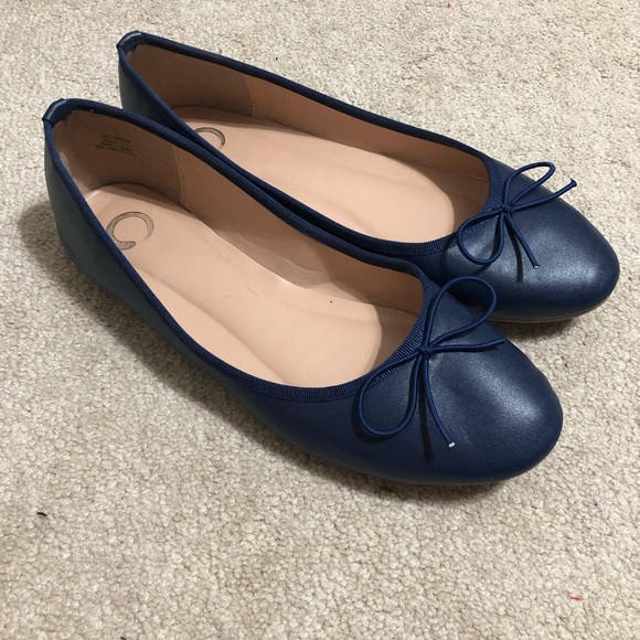 Shoes - Navy Blue Flats
